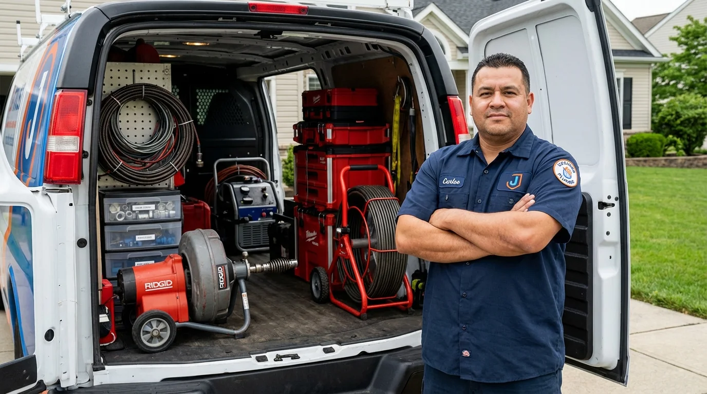 Professional drain cleaning equipment and Johns Plumbing LLC plumber in Gray Summit